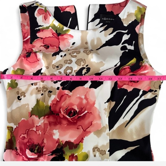 Connected Apparel Floral Animal Print Sleeveless Sheath Dress Size 8 - Picture 3 of 4